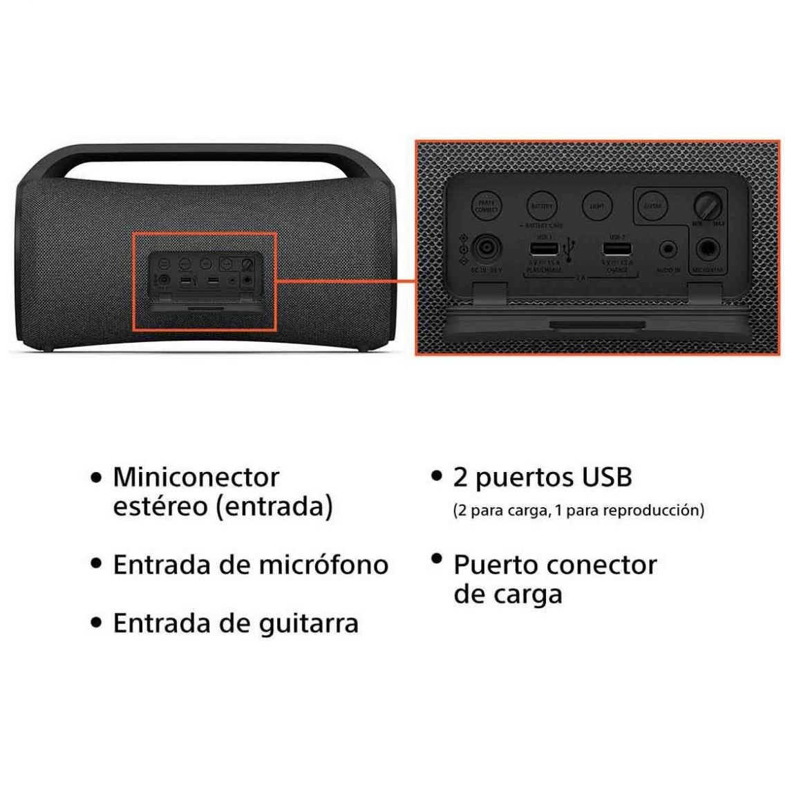 Sony SRS-XG500 Altavoz inalámbrico Bluetooth portátil XG500 de la