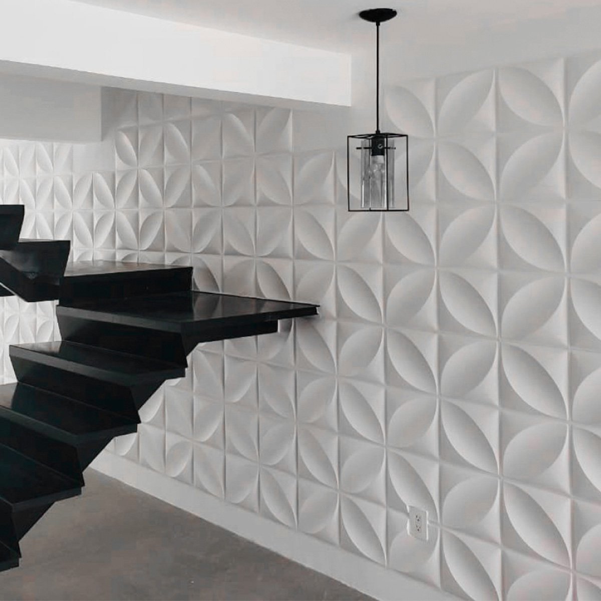 Panel Decorativo 3D para Muros Trébol Blanco 50 X 50 Cm Deco Pvc