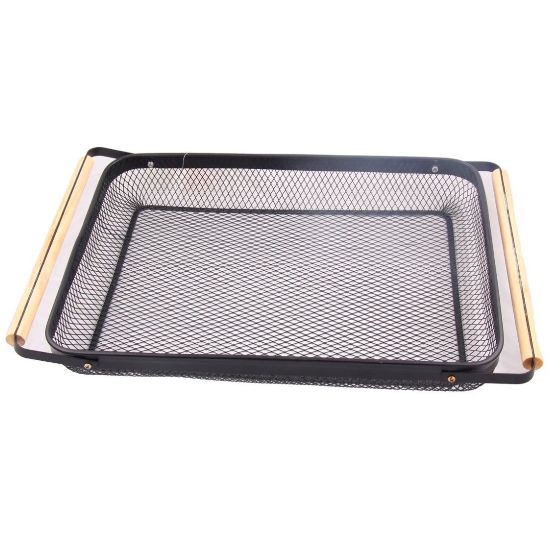 Bandeja de madera con asas bandeja decorativa negro natural  40×27,5×5cm-14385