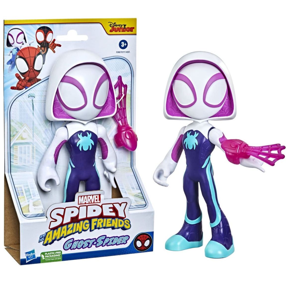 FIGURA DE ACCIÓN SPIDEY AND FRIENDS GHOST SPIDER CON MOTO