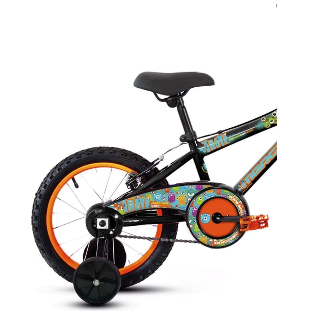 Thombike 16 Pulgadas Bicicleta Niño Naranja Negro 4-6 Años Freno de Pedal