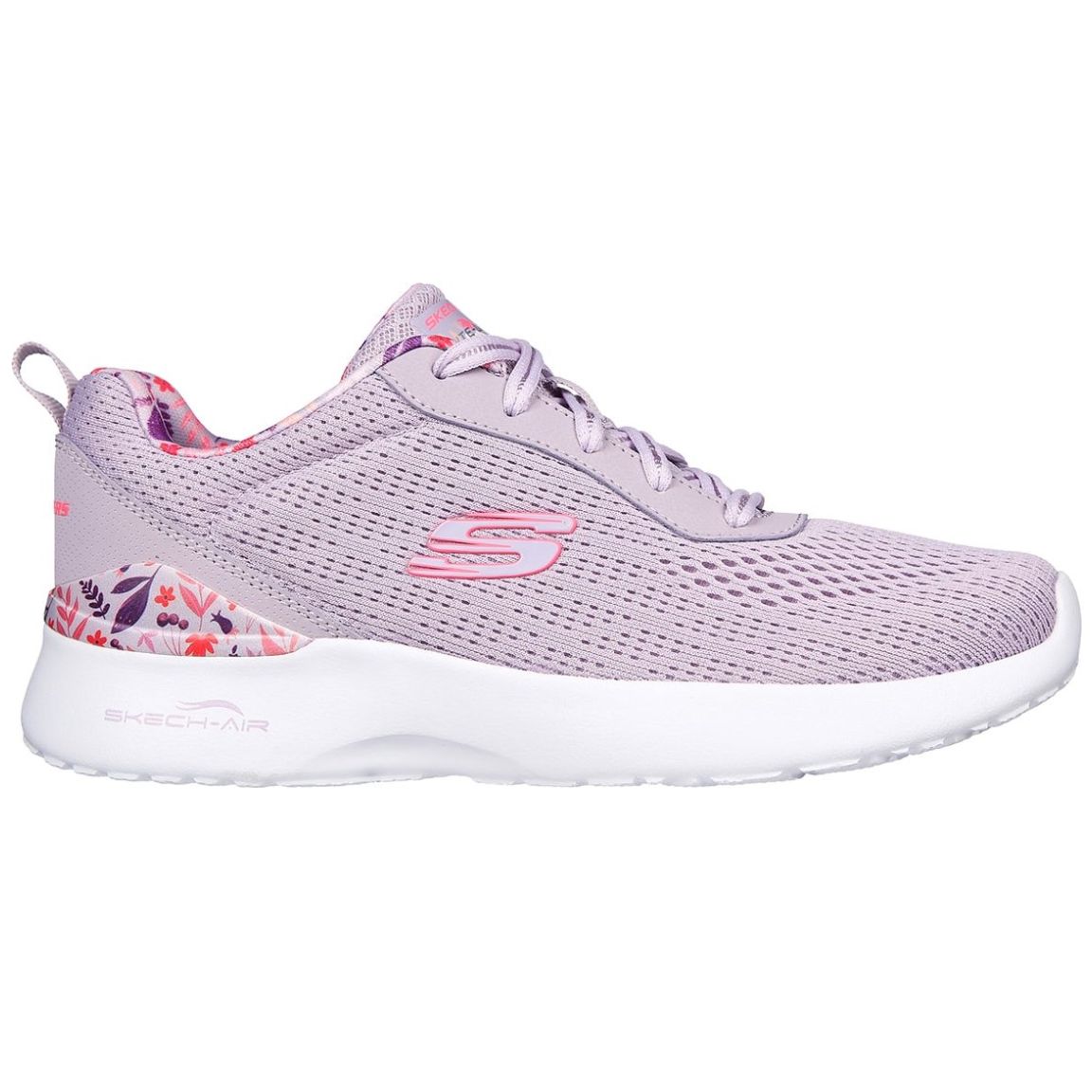 Tenis Deportivo con Flores Morado Skechers