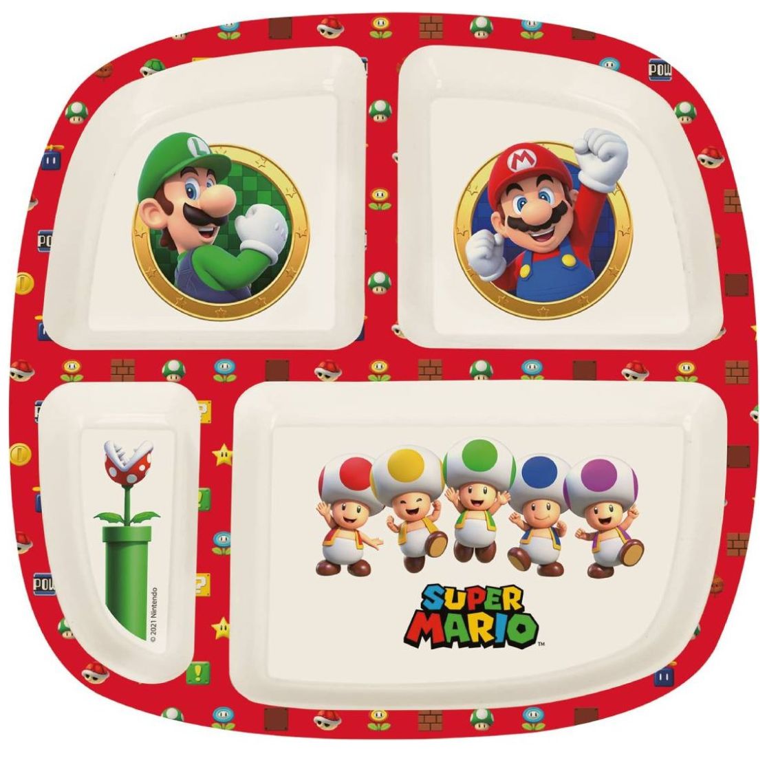 Plato Super Mario 23 Cm Blanco Nintendo