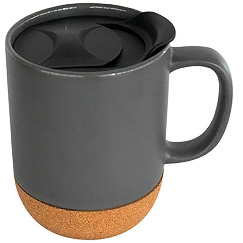 Taza con Tapa 300Ml Cerámica Gris Chefmaker