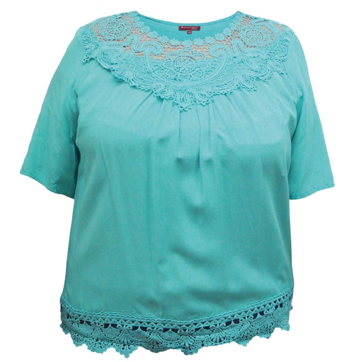 Blusa Cuello Redondo Banana Limón para Mujer Curvy