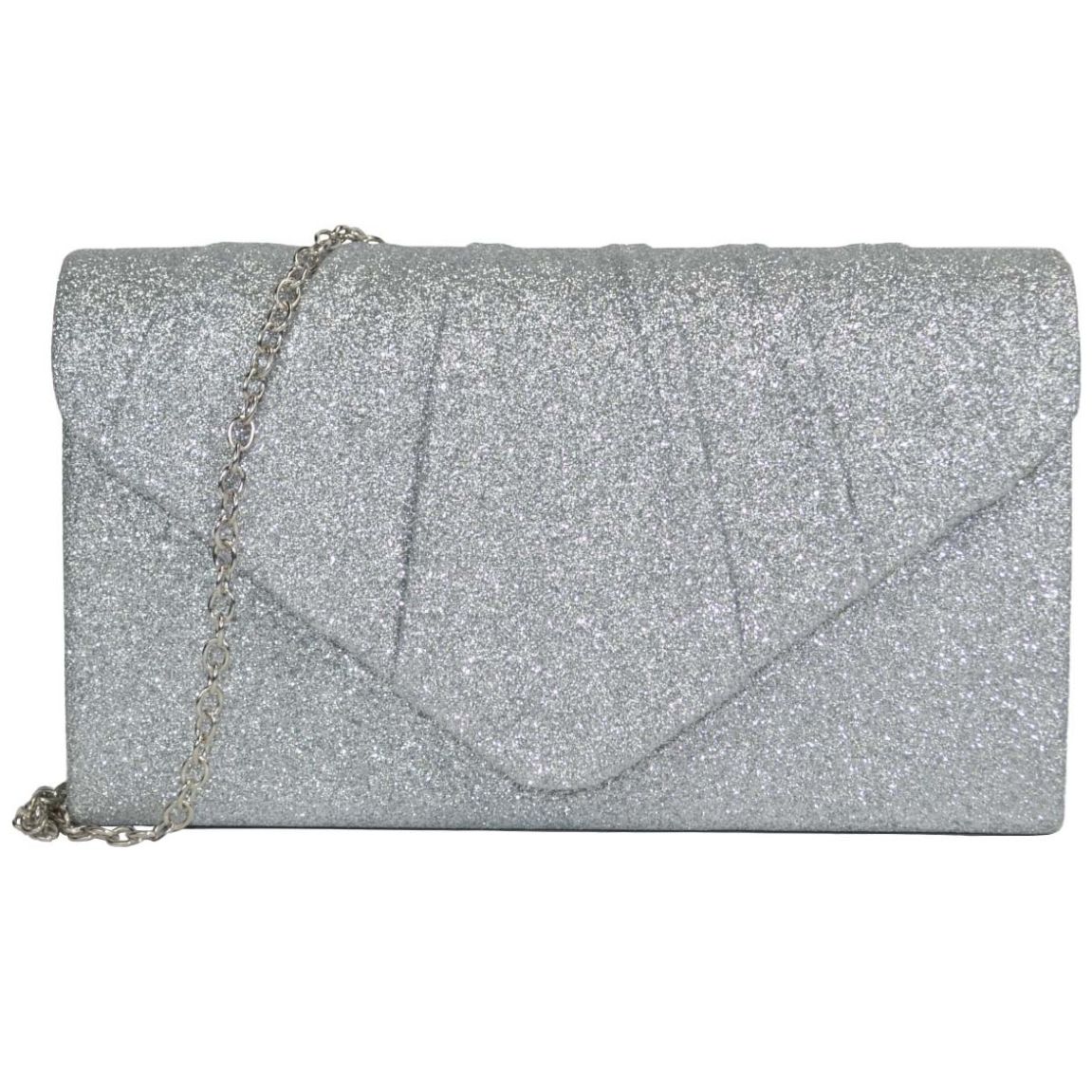 Bolso Clutch Huser Plateado para Mujer