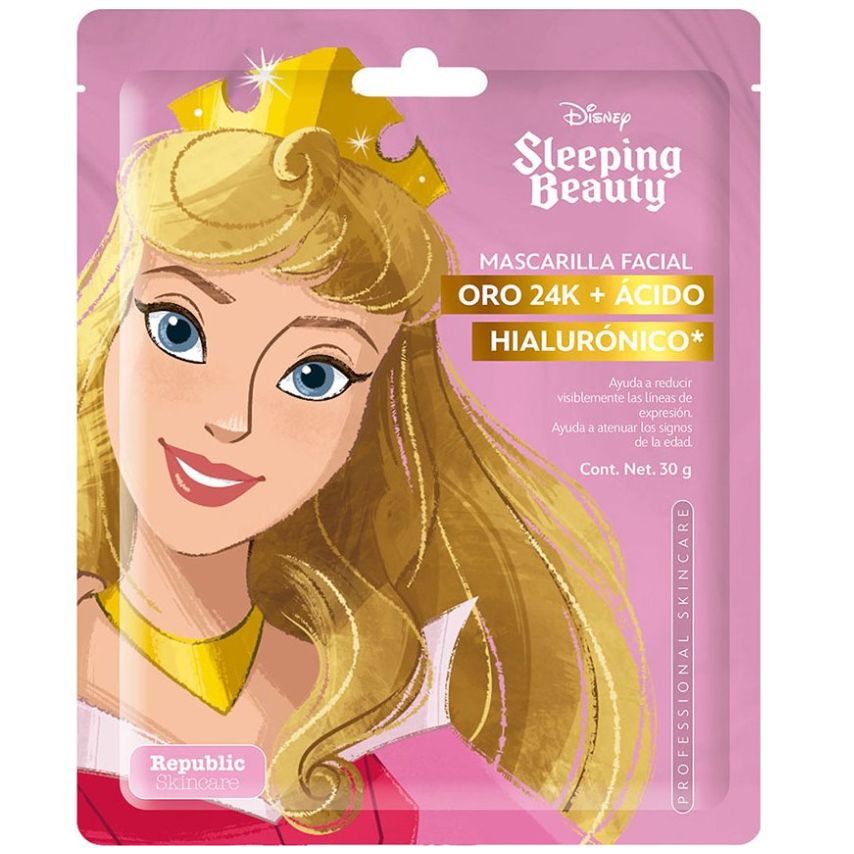 Mascarilla Individual Oro 24 K y Ácido Hialurónico Disney Aurora