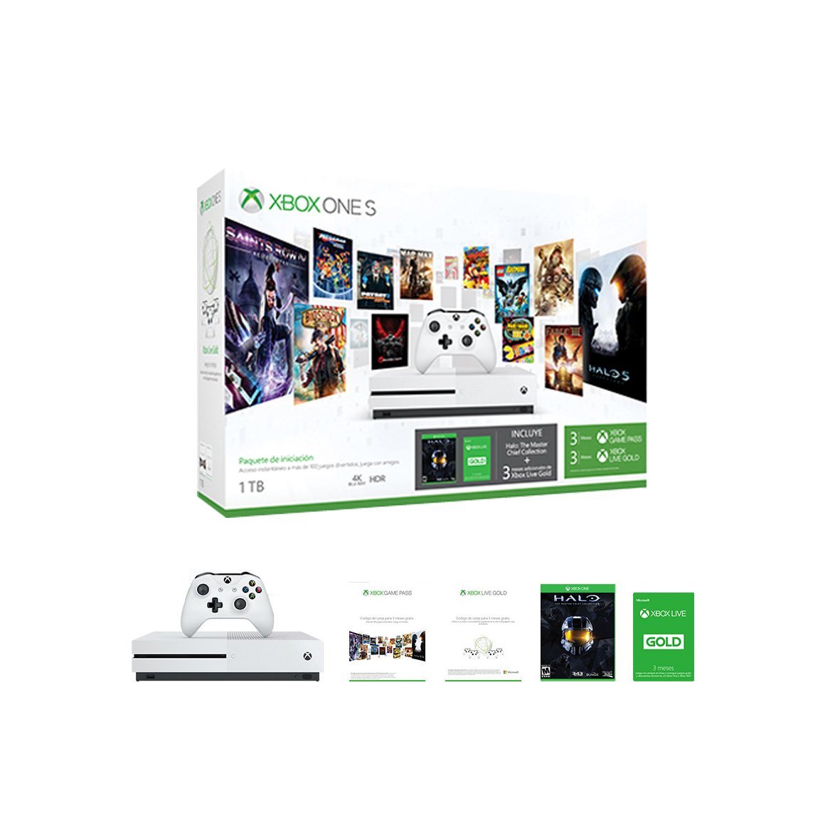 Consola Xbox One S 1Tb Game Pass Y Live + Halo Mcc Y Live 3M