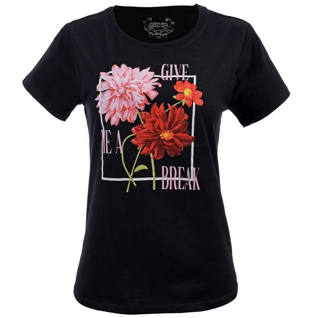 Playera con Estampado de Flores Fukka