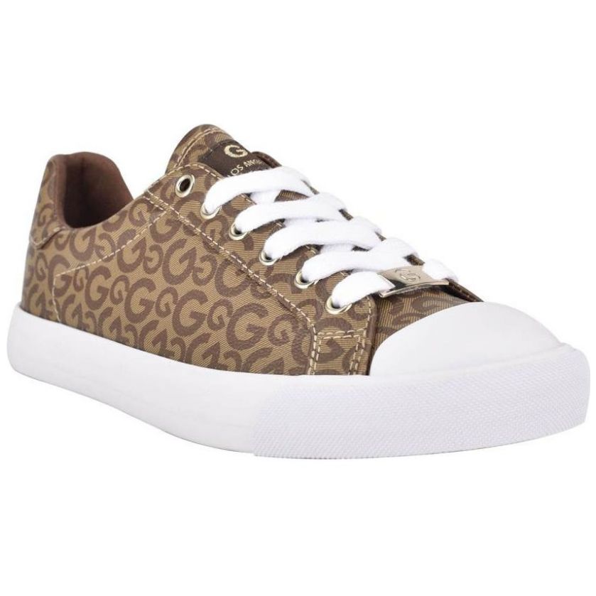 Tenis Caf de Material Textil Fijaci n con Agujeta Y Estampado G