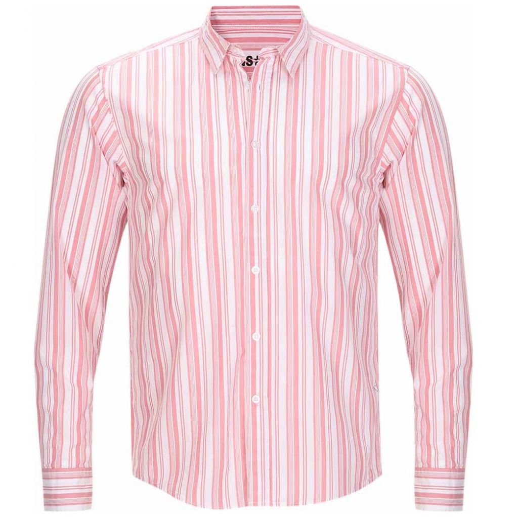 Springfield Camisa ligera rayas, Camisa Hombre, Rosa (Pink), S : :  Moda