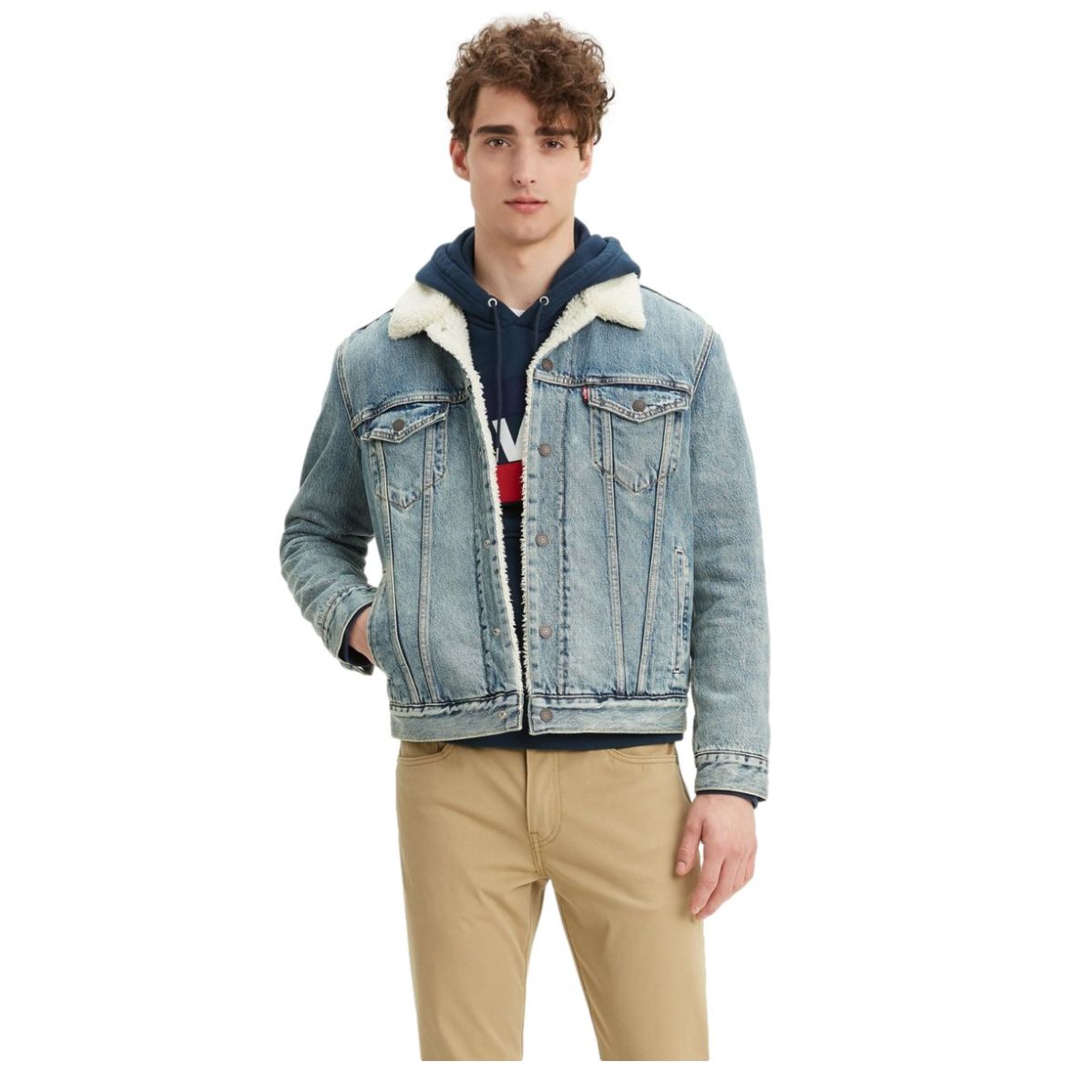 Chaqueta levis blanca online hombre