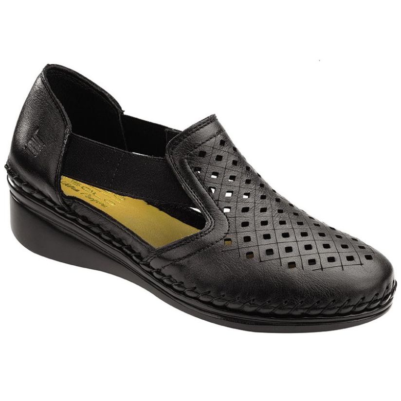 Zapato Negro Ultra Confort con Abertura Lobo Solo