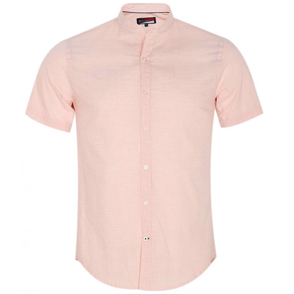 Camisa Manga Corta Lisa Moda Rosa Carlo Corinto C548 para Hombre