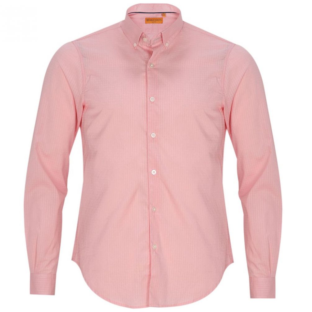 Camisa Vestir Maquinilla Rosa Carlo Corinto Ccv032 para Hombre