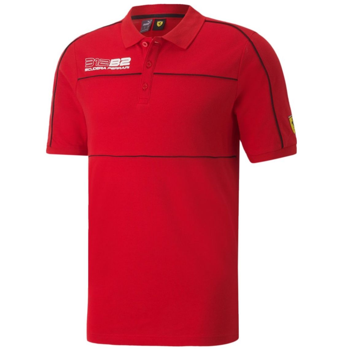Puma - Camiseta Polo Negro-Rojo-Amarillo Puma Ferrari Race