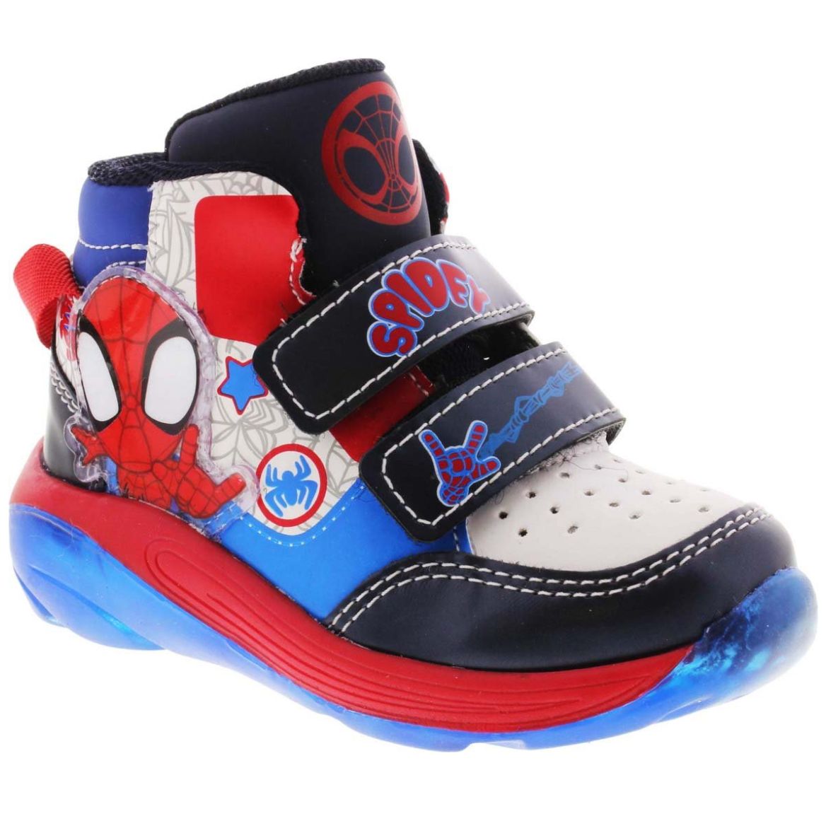 Tenis Niño Spider Man Velcro Marvel Superhéroes Cómdos azul 16.5
