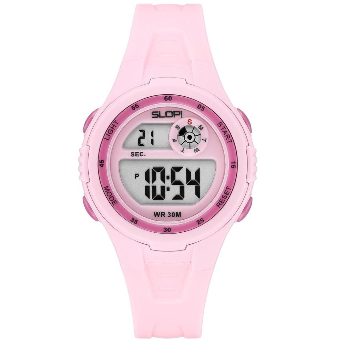 Reloj Infantil Slop Para Niña Sw2206l2 Rosa Color de la correa Blanco