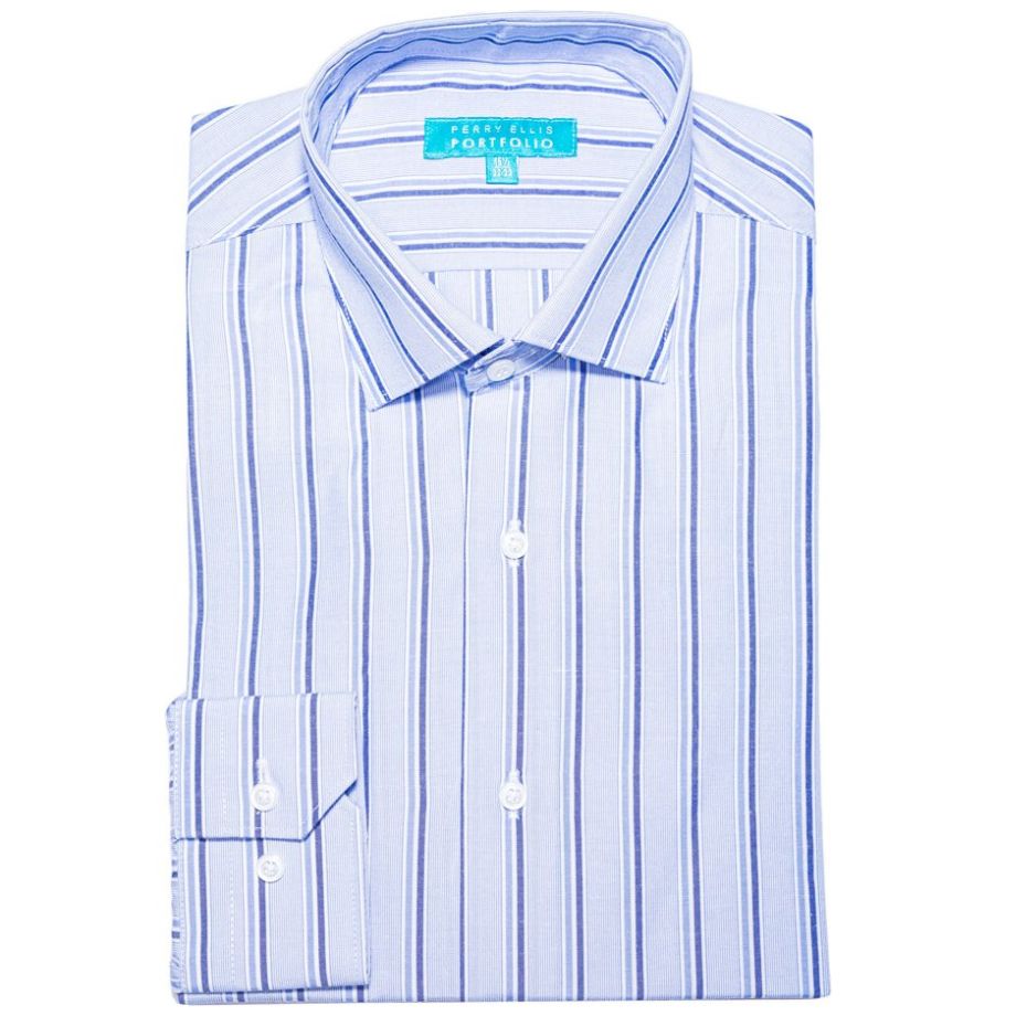 Camisa de Vestir Slim Fit Manga Larga para Hombre Perry Ellis