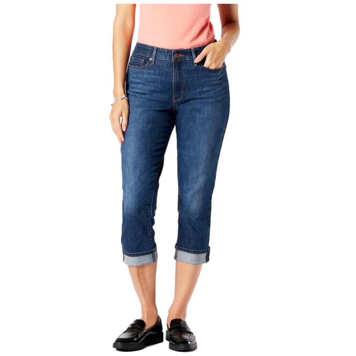 Mid rise capri jeans hot sale