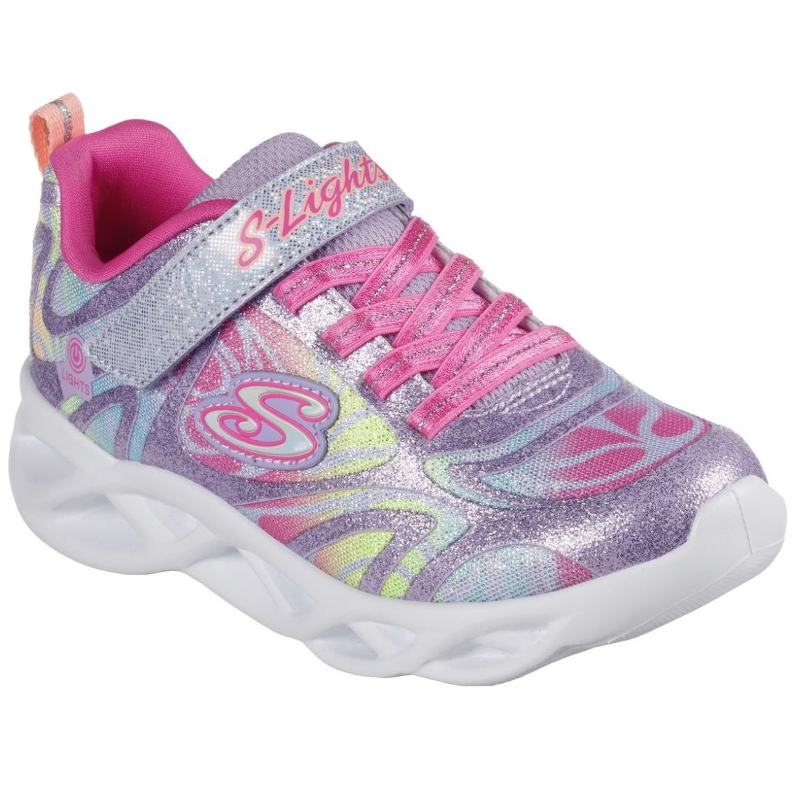 Zapatos skechers para niñas luces moradas sale