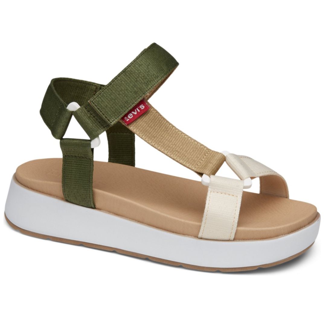 Sandalia con Velcro Ajustable Verde Levis