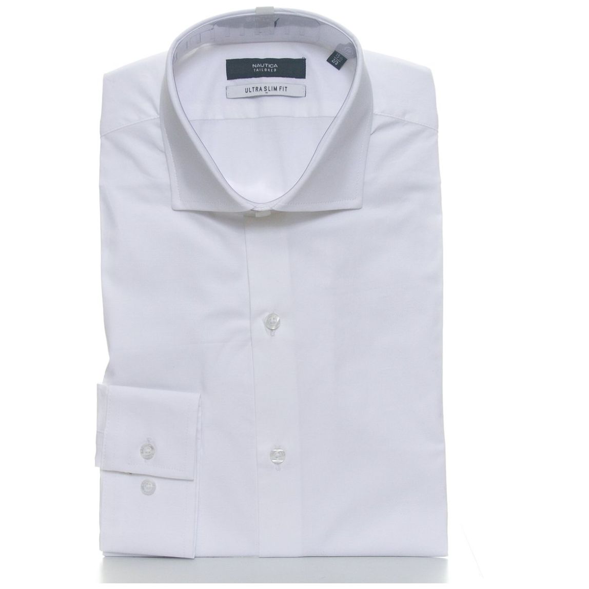 Camisa blanca cuello italiano slim fit hombre