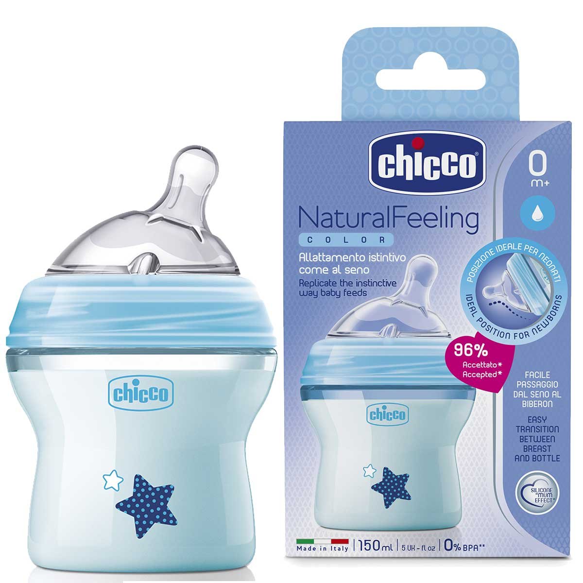 Biberón Niño 0M+150Ml Blue Chicco