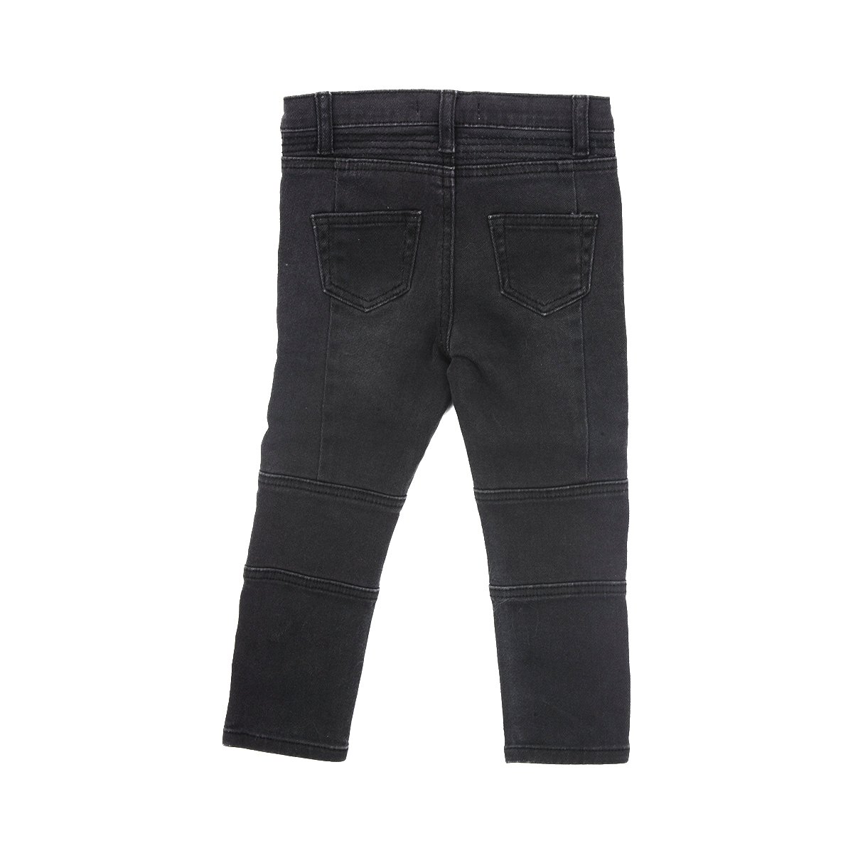 Jeans con Moto Alforzas Color Negro