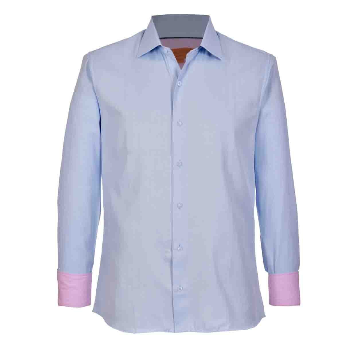 Camisa de Vestir Slim Fit Color Azul Claro Carlo Corinto