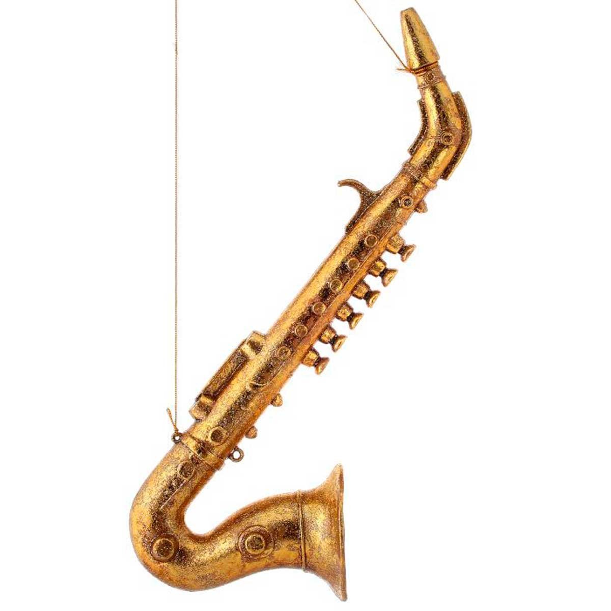 Colgante Saxofon de Plastico Color Oro 42 Cm.