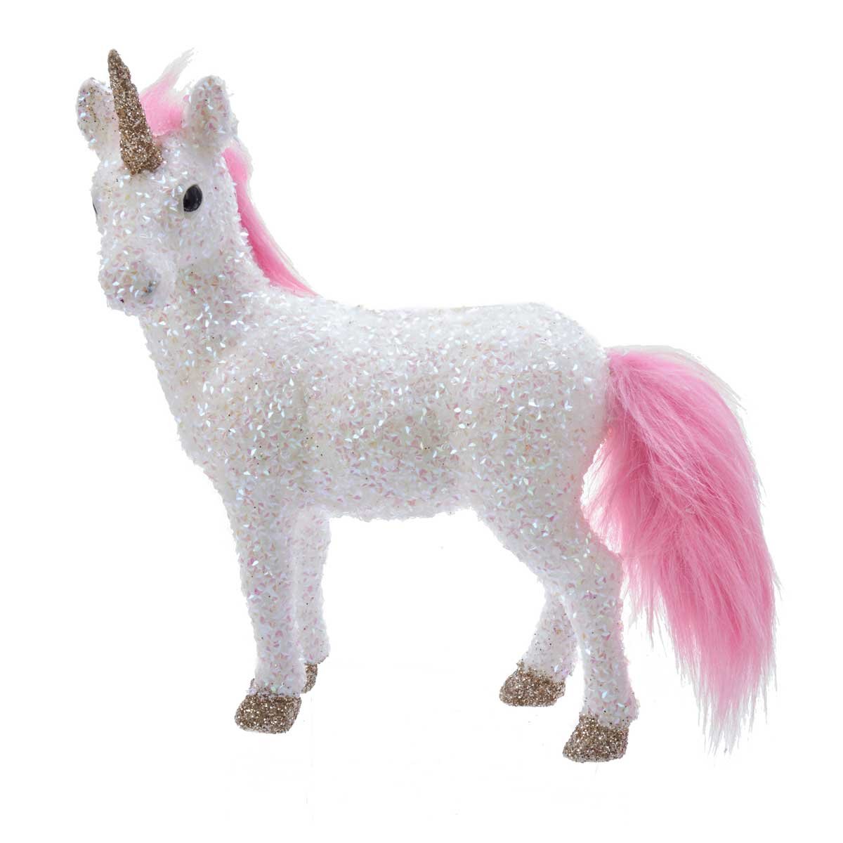 Unicornio Blanco con Rosa 23 Cm.