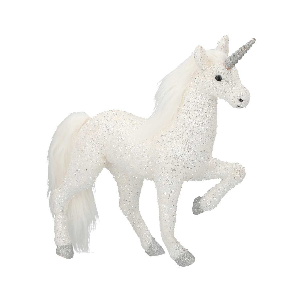 Unicornio Forrado de Peluche Color Blanco 38 Cm.