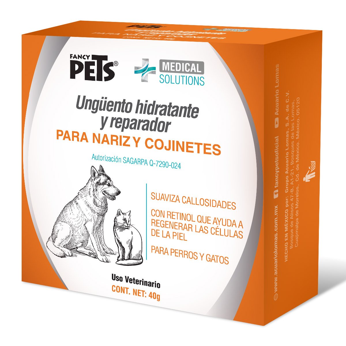 Ungüento Hidratante y Reparador 40Grs P/perros Y Gatos Acuario Lomas para Perro