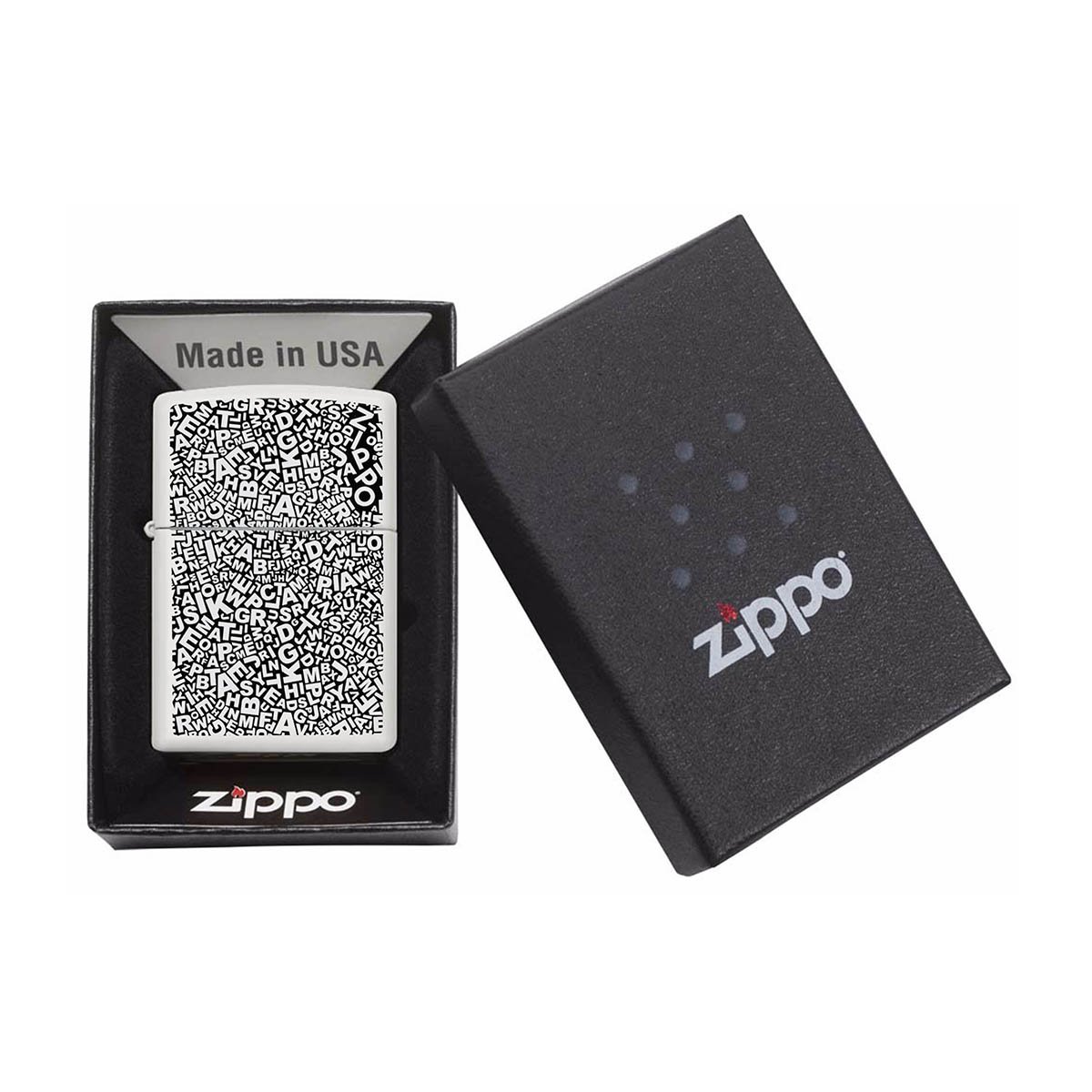 Encendedor Zippo Spring Special Blanco con Letras Negras Modelo Mz49213