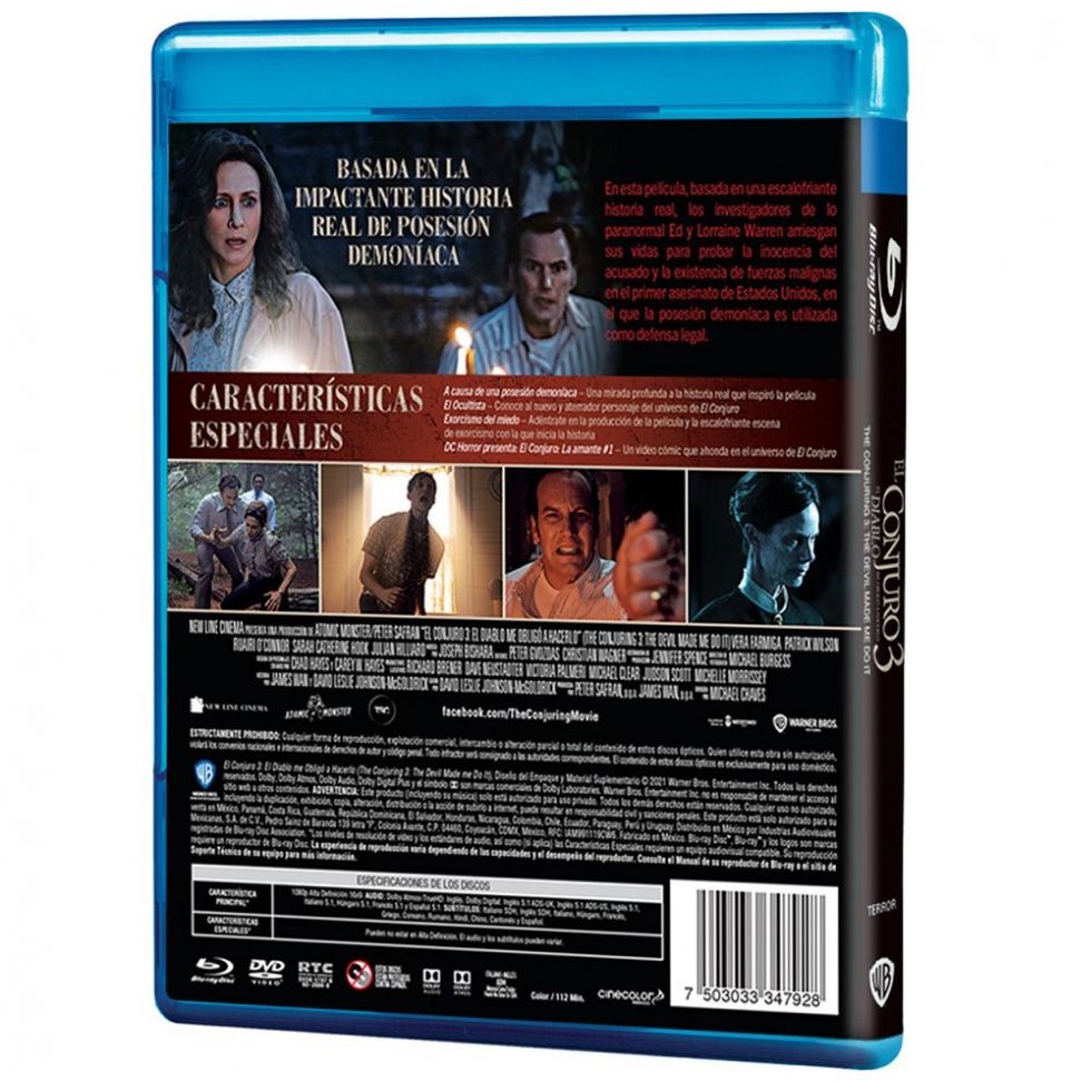 Blu Ray + Dvd el Conjuro 3: el Diablo Me Obligo a Hacerlo