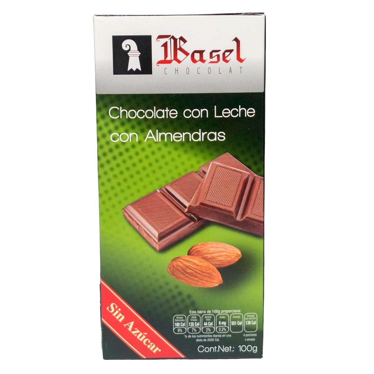 Chocolate Leche con Almendras 100 Gr Basel