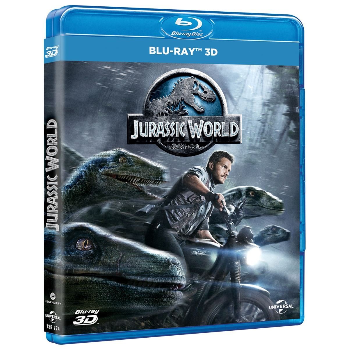 Blu Ray + Blu Ray 3D + Dvd Mundo Jurásico