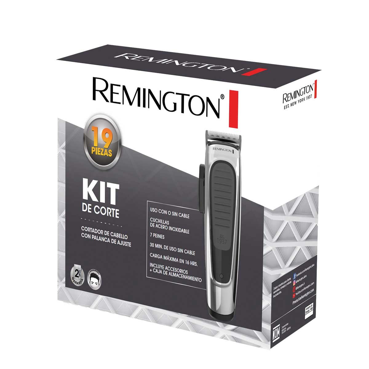 Cortadora de Cabello Recargable 19 Pzas Remington