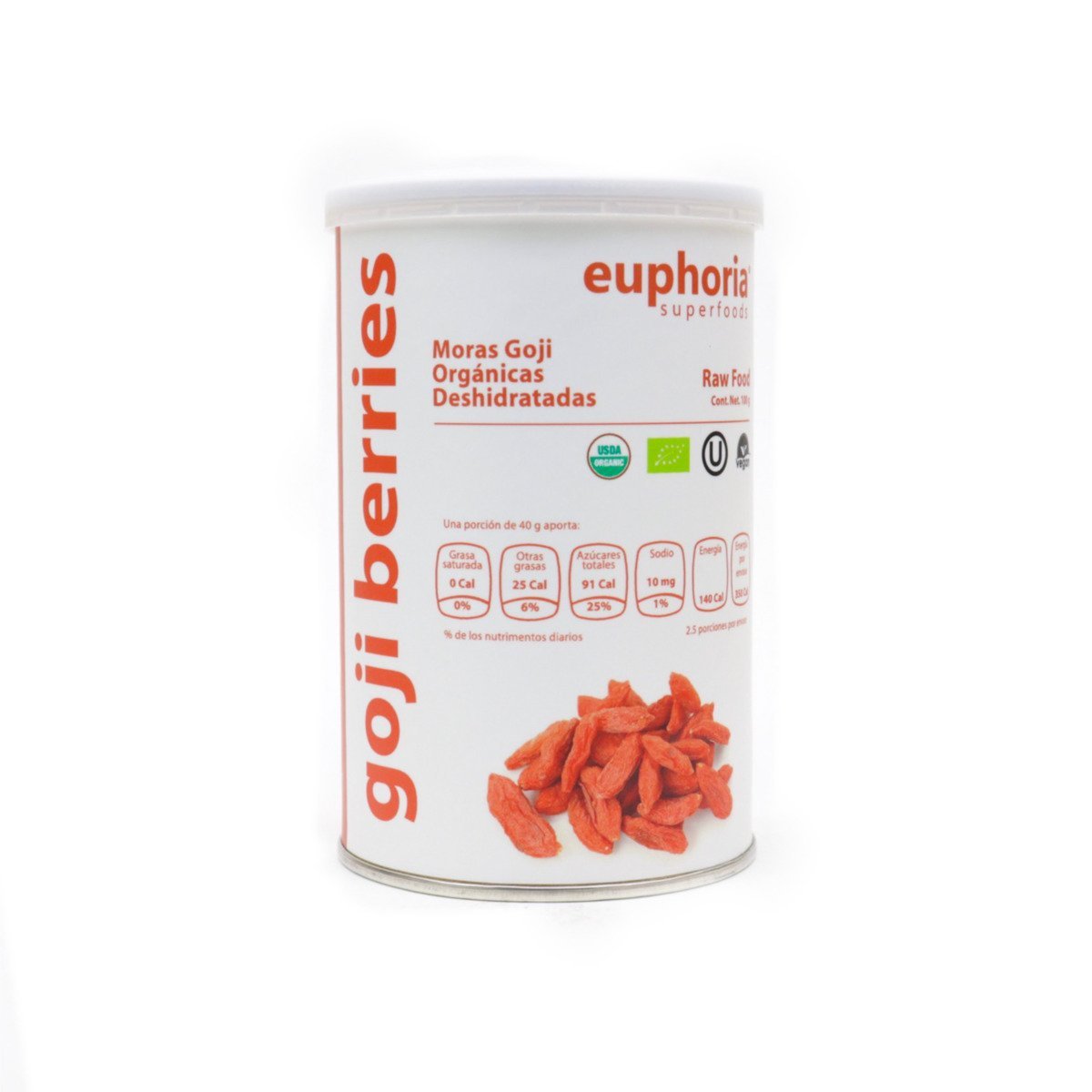 Goji Berries Organicas 100 Grs Euphoria Superfoods