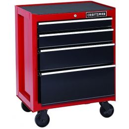Gabinete Rodante Uso Rudo 4 Cajones Color Rojo 26