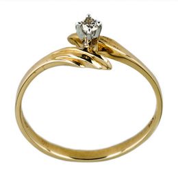 Anillo De Oro Con Diamante Bercov