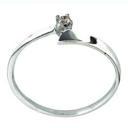 Anillo De Oro Blanco Con Diamante Bercov