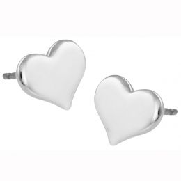 Broqueles De Corazón En Acabado Rodio Mossimo
