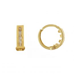 Huggies De 14K Con Piedra Y Corazones Villalpando