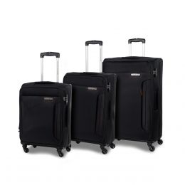 Set 3 Maletas Verticales 20 25 Y 29 Expandible Negra American Tourister