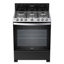 Estufa De Piso Negra Acero Inoxidable Whirlpool