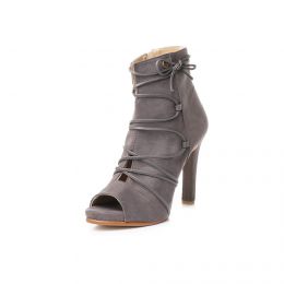 Shootie Gris Con Cordón Elle