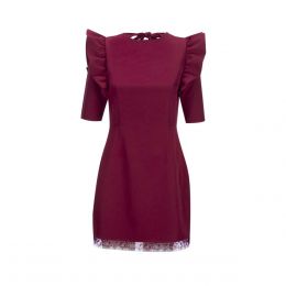Vestido Manga Al Codo Con Olan Life Styler