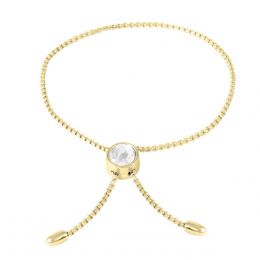 Pulsera Ajustable Dorada Swarovski Forever Crystals
